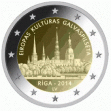2 EURO 2014 Riga UNC Letland